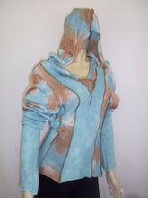 Load image into Gallery viewer, Summer Vintage Sky-Dye Hoodie in Cyan Summer Blues
