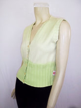 Load image into Gallery viewer, Summer Vintage Sky-Dye Cardigan in Warm Lime Green
