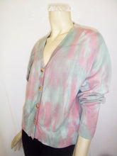 Load image into Gallery viewer, Summer Vintage Sky-Dye Cardigan in Pink Summertime Blooms
