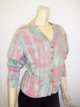 Load image into Gallery viewer, Summer Vintage Sky-Dye Cardigan in Pink Summertime Blooms
