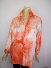 Load image into Gallery viewer, Summer Vintage Sky-Dye Shirt in Orange Flower Summertime

