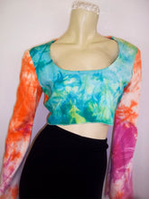 Load image into Gallery viewer, Summer Vintage Sky-Dye Crop-Top in Vibrant Rainbow Summer
