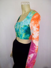 Load image into Gallery viewer, Summer Vintage Sky-Dye Crop-Top in Vibrant Rainbow Summer

