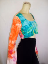 Load image into Gallery viewer, Summer Vintage Sky-Dye Crop-Top in Vibrant Rainbow Summer
