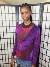 Load image into Gallery viewer, Bejeweled Mid Sky-Dye Long-Sleeved Pullover in Maroon Pink Spring
