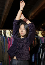Load image into Gallery viewer, Vintage Purple Jacket with Floral Pattern
