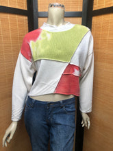 Load image into Gallery viewer, Fresh Fruit Sky-Dye Cropped Long-Sleeved Crew-Necked Pullover in Lavish Meadow Picnic
