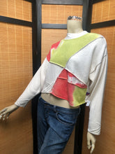 Load image into Gallery viewer, Fresh Fruit Sky-Dye Cropped Long-Sleeved Crew-Necked Pullover in Lavish Meadow Picnic
