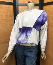 Load image into Gallery viewer, Fresh Fruit Sky-Dye Cropped Long-Sleeved Crew-Necked Pullover in Midnight Hour Breeze
