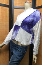 Load image into Gallery viewer, Fresh Fruit Sky-Dye Cropped Long-Sleeved Crew-Necked Pullover in Midnight Hour Breeze
