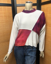 Load image into Gallery viewer, Fresh Fruit Sky-Dye Cropped Long-Sleeved Crew-Necked Pullover in Hot Maroon Fruit
