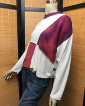Load image into Gallery viewer, Fresh Fruit Sky-Dye Cropped Long-Sleeved Crew-Necked Pullover in Hot Maroon Fruit
