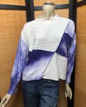 Load image into Gallery viewer, Fresh Fruit Sky-Dye Cropped Long-Sleeved Crew-Necked Pullover in Midnight Sunrise Belle
