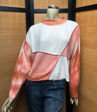 Load image into Gallery viewer, Fresh Fruit Sky-Dye Cropped Long-Sleeved Crew-Necked Pullover in Melon Meadow Melody
