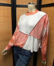 Load image into Gallery viewer, Fresh Fruit Sky-Dye Cropped Long-Sleeved Crew-Necked Pullover in Melon Meadow Melody
