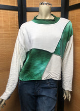 Load image into Gallery viewer, Fresh Fruit Sky-Dye Cropped Long-Sleeved Crew-Necked Pullover in Emerald Seaside Meadow
