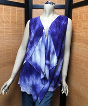Load image into Gallery viewer, Fresh Fruit Sky-Dye Long Sleeveless Cardigan in Glistening Blue Sky
