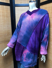 Load image into Gallery viewer, Bejeweled Long Sky-Dye Long-Sleeved Pullover in Purple Fall Midnight
