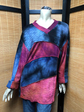 Load image into Gallery viewer, Bejeweled Long Sky-Dye Long-Sleeved Pullover in Fall Blue Sunrise
