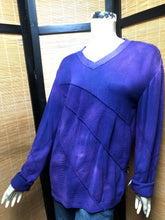 Load image into Gallery viewer, Bejeweled Long Sky-Dye Long-Sleeved Pullover in Blue Falling Leaves
