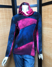 Load image into Gallery viewer, Bejeweled Mid Sky-Dye Long-Sleeved Hooded Pullover in Falling Leaves Sky
