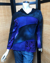 Load image into Gallery viewer, Bejeweled Mid Sky-Dye Long-Sleeved Pullover in Blue Autumn Love
