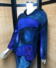 Load image into Gallery viewer, Bejeweled Mid Sky-Dye Long-Sleeved Pullover in Blue Autumn Love
