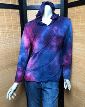Load image into Gallery viewer, Bejeweled Mid Sky-Dye Long-Sleeved Hooded Pullover in Autumn Sunrise Leaves
