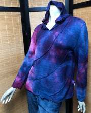 Load image into Gallery viewer, Bejeweled Mid Sky-Dye Long-Sleeved Hooded Pullover in Autumn Sunrise Leaves
