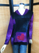 Load image into Gallery viewer, Bejeweled Long Sky-Dye Long-Sleeved Pullover Purple Autumn Sweetheart w/ Heart Graphic
