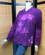Load image into Gallery viewer, Bejeweled Cropped Sky-Dye Long-Sleeved Pullover in Purple Fall Midnight
