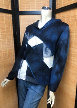 Load image into Gallery viewer, Bejeweled Cropped Sky-Dye Long-Sleeved Pullover in Midnight Autumn Love
