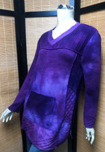 Load image into Gallery viewer, Bejeweled Long Sky-Dye Long-Sleeved Pullover w/Pockets in Majestic Purple Night

