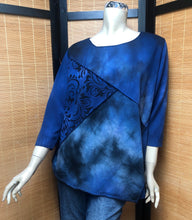 Load image into Gallery viewer, Bejeweled Long Sky-Dye Long-Sleeved Pullover in Blue Beautiful Love
