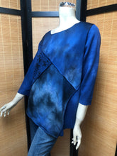 Load image into Gallery viewer, Bejeweled Long Sky-Dye Long-Sleeved Pullover in Blue Beautiful Love
