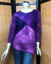 Load image into Gallery viewer, Bejeweled Mid Sky-Dye Long-Sleeved Pullover in Dazzling Purple Love
