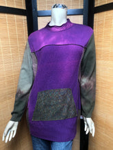 Load image into Gallery viewer, Bejeweled Long Sky-Dye Long-Sleeved Pullover w/Pockets in Purple Autumn Meadow
