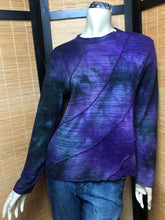 Load image into Gallery viewer, Bejeweled Mid Sky-Dye Long-Sleeved Pullover in Starry Purple Night
