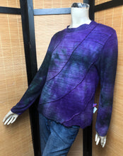 Load image into Gallery viewer, Bejeweled Mid Sky-Dye Long-Sleeved Pullover in Starry Purple Night
