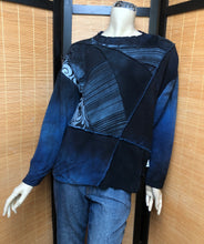 Load image into Gallery viewer, Bejeweled Mid Sky-Dye Long-Sleeved Pullover in Tranquil Midnight Blue
