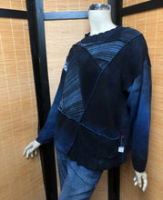Load image into Gallery viewer, Bejeweled Mid Sky-Dye Long-Sleeved Pullover in Tranquil Midnight Blue
