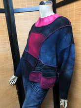 Load image into Gallery viewer, Bejeweled Cropped Sky-Dye Long-Sleeved Pullover in Cosmic Pink Love
