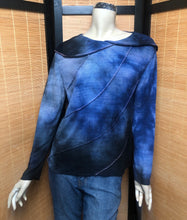 Load image into Gallery viewer, Bejeweled Cropped Sky-Dye Long-Sleeved Pullover in Delightful Starry Love
