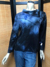 Load image into Gallery viewer, Bejeweled Cropped Sky-Dye Long-Sleeved Pullover in Midnight Mystery Beauty
