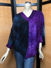 Load image into Gallery viewer, Bejeweled Sky-Dye Poncho w/ Long Sleeves in Purple Peachy Love
