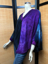 Load image into Gallery viewer, Bejeweled Sky-Dye Poncho w/ Long Sleeves in Purple Peachy Love
