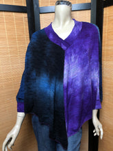 Load image into Gallery viewer, Bejeweled Sky-Dye Poncho w/ Long Sleeves in Purple Marvelous Fall
