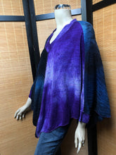 Load image into Gallery viewer, Bejeweled Sky-Dye Poncho w/ Long Sleeves in Purple Marvelous Fall
