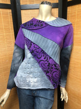 Load image into Gallery viewer, Bejeweled Mid Sky-Dye Long-Sleeved Pullover in Gray Autumn Night
