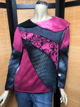 Load image into Gallery viewer, Bejeweled Mid Sky-Dye Long-Sleeved Pullover in Dazzling Pink Sweetheart

